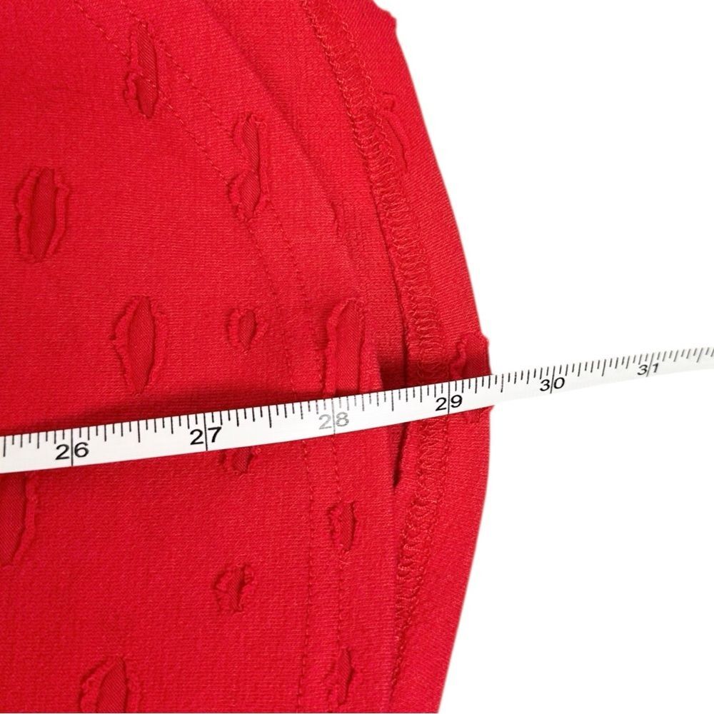 Balmain Paris 100% Cotton Solid Red Long Sleeve Distressed Crew Sweater Size XXL - Picture 7 of 7